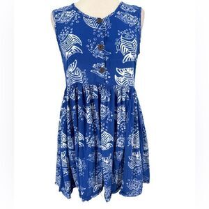 BAJU Fish Sea Ocean Bubbles Themed Button‎ Front Dress Size Medium